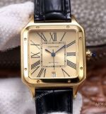 AAA Replica Cartier Santos-Dumont Swiss 9015 Watch All Gold Couple Wrist_th.jpg